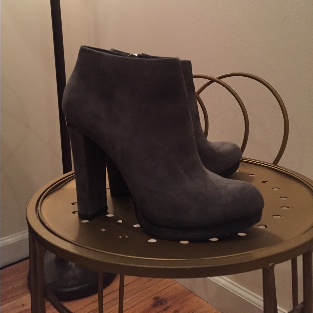 Michael Kors grey heeled booties